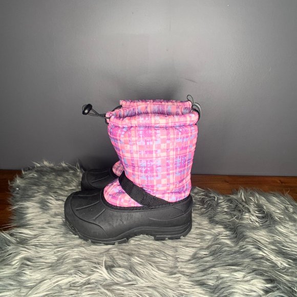 Northside pink plaid snow boots thermolite size 5 - Picture 3 of 5